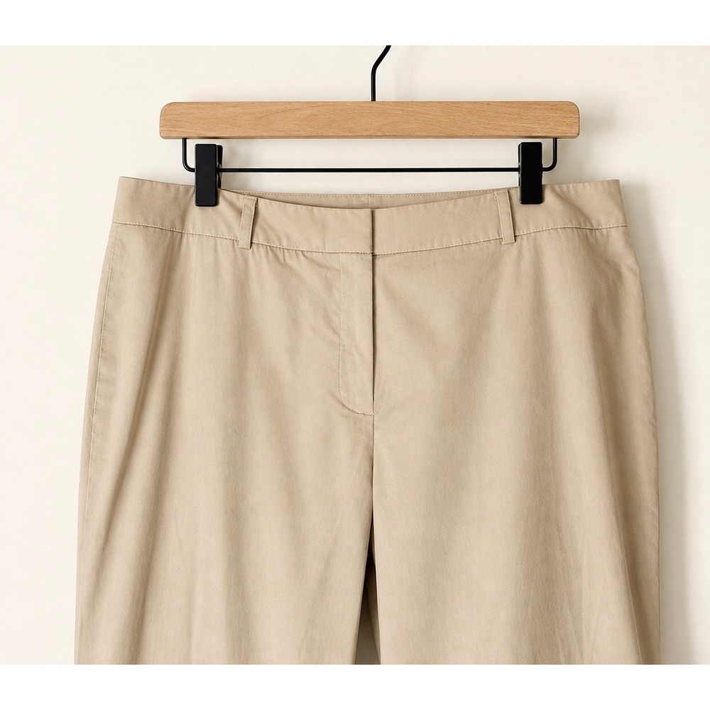 Brooks Brothers Catherine Fit Khaki Beige Straight Leg Pants 14 Stretch Cotton - Picture 3 of 8